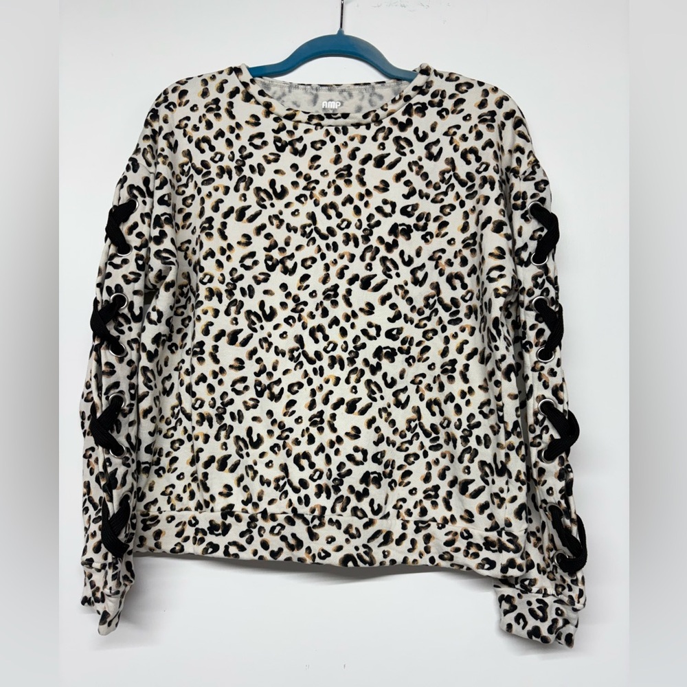 Ladies AMP Animal Print New Sweatshirt SZ M